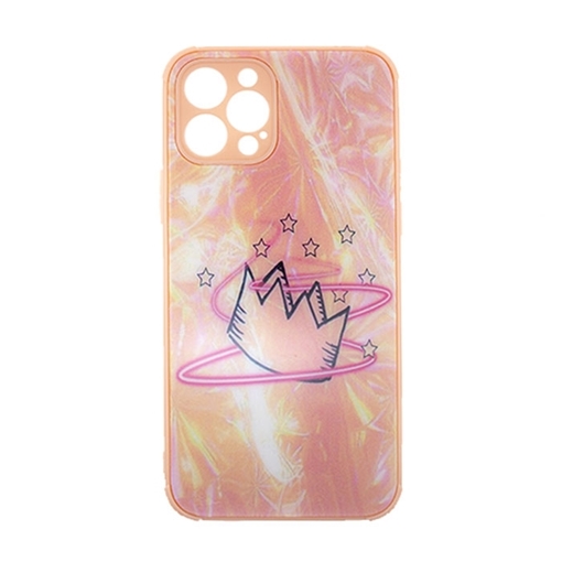Picture of Silicone Back Cover For Iphone 12 Pro 5G - Color: Light Pink With A Crown