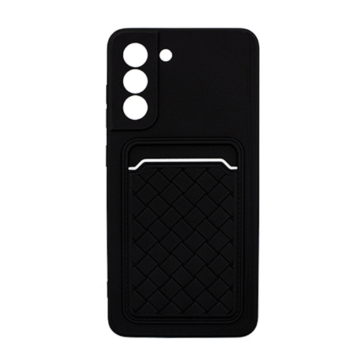 Θήκη Πλάτης Σιλικόνης με Υποδοχή Κάρτας για Samsung Galaxy S21FE - Χρώμα : Μαύρο
