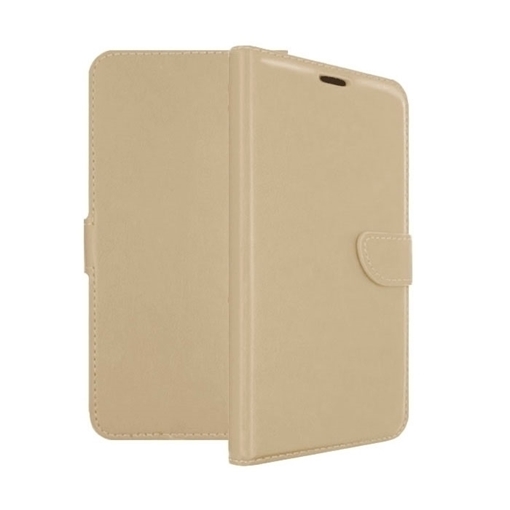 Picture of Leather Book Case with Clip for Xiaomi Redmi Note 3 - Color: Gold