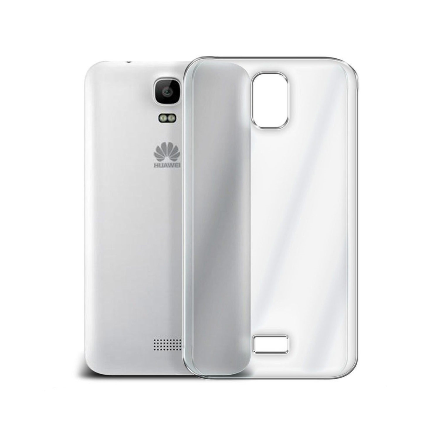 Θήκη Πλάτης Σιλικόνης για Huawei Y3 - Χρώμα: Διάφανο