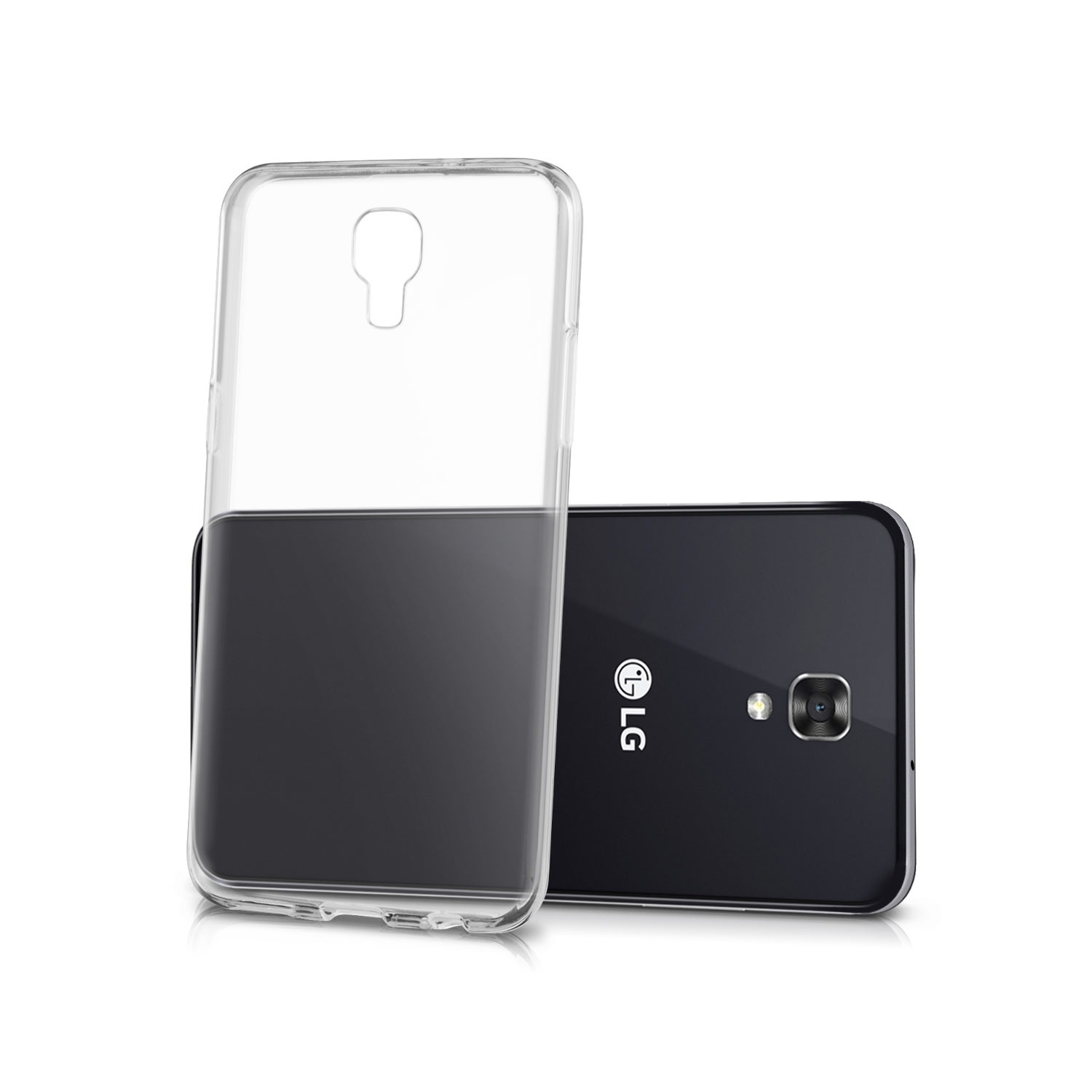 Θήκη Πλάτης Σιλικόνης για LG (K500) X Screen - Χρώμα: Διάφανο