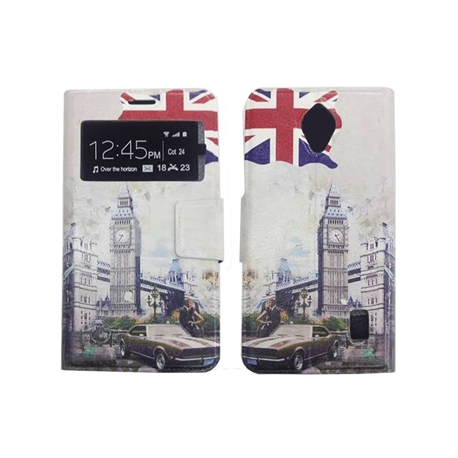 Θήκη Βιβλίο London Print Με Παράθυρο για Huawei Ascend Y635
