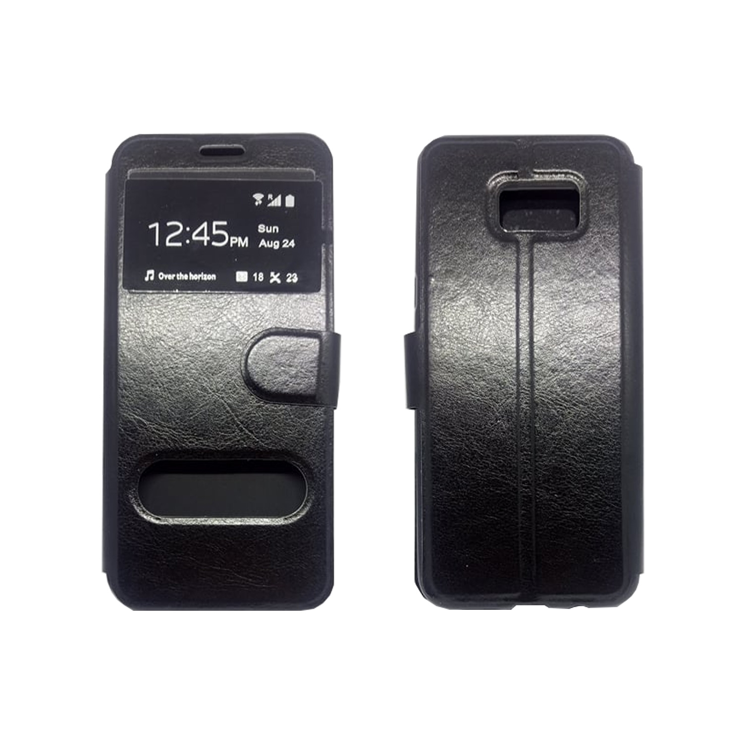 Θήκη Βιβλίο Με Διπλό Παράθυρο για Samsung G920F Galaxy S6 - Χρώμα: Μαύρο