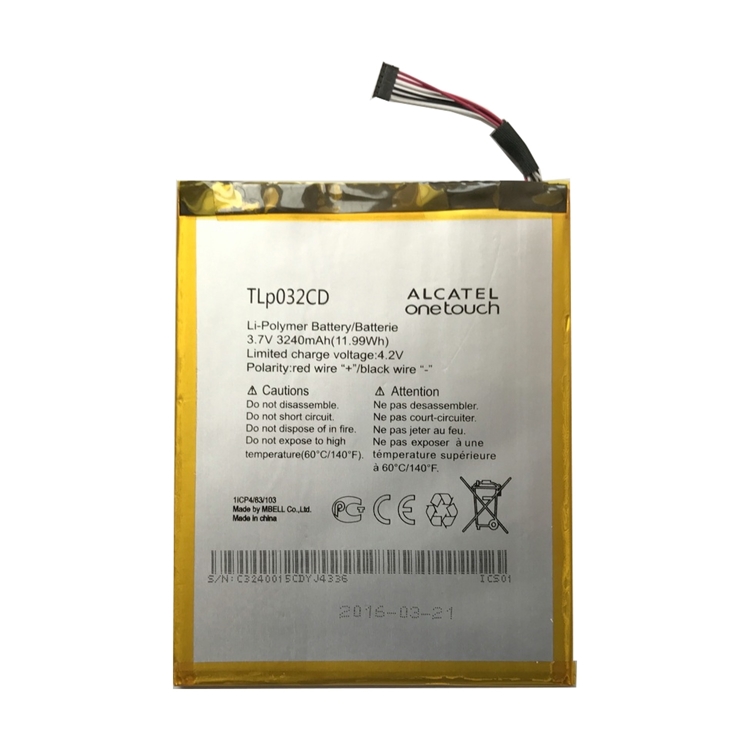 Μπαταρία Alcatel Tlp032CC / Tlp032CD για Pixi 8 I220 - 3240 mAh