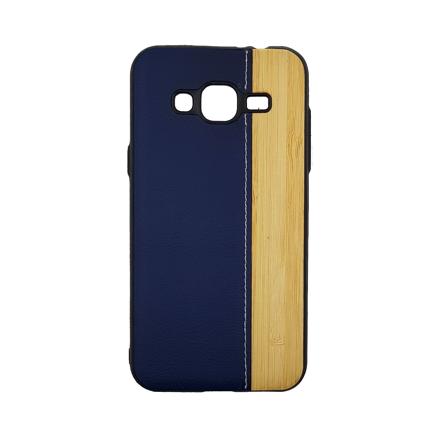 Θήκη Πλάτης Wood Leather για Samsung J320F Galaxy J3 2016 - Χρώμα: Μπλε