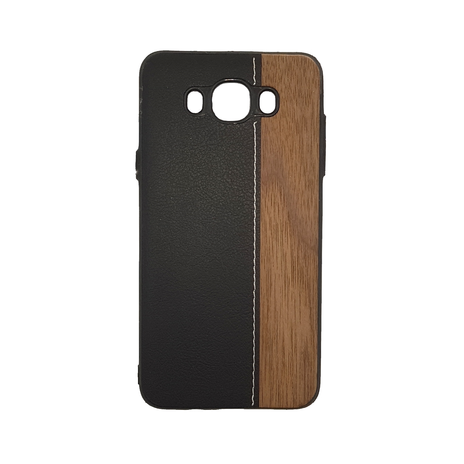 Θήκη Πλάτης Wood Leather για Samsung J710F Galaxy J7 2016 - Χρώμα: Μαύρο