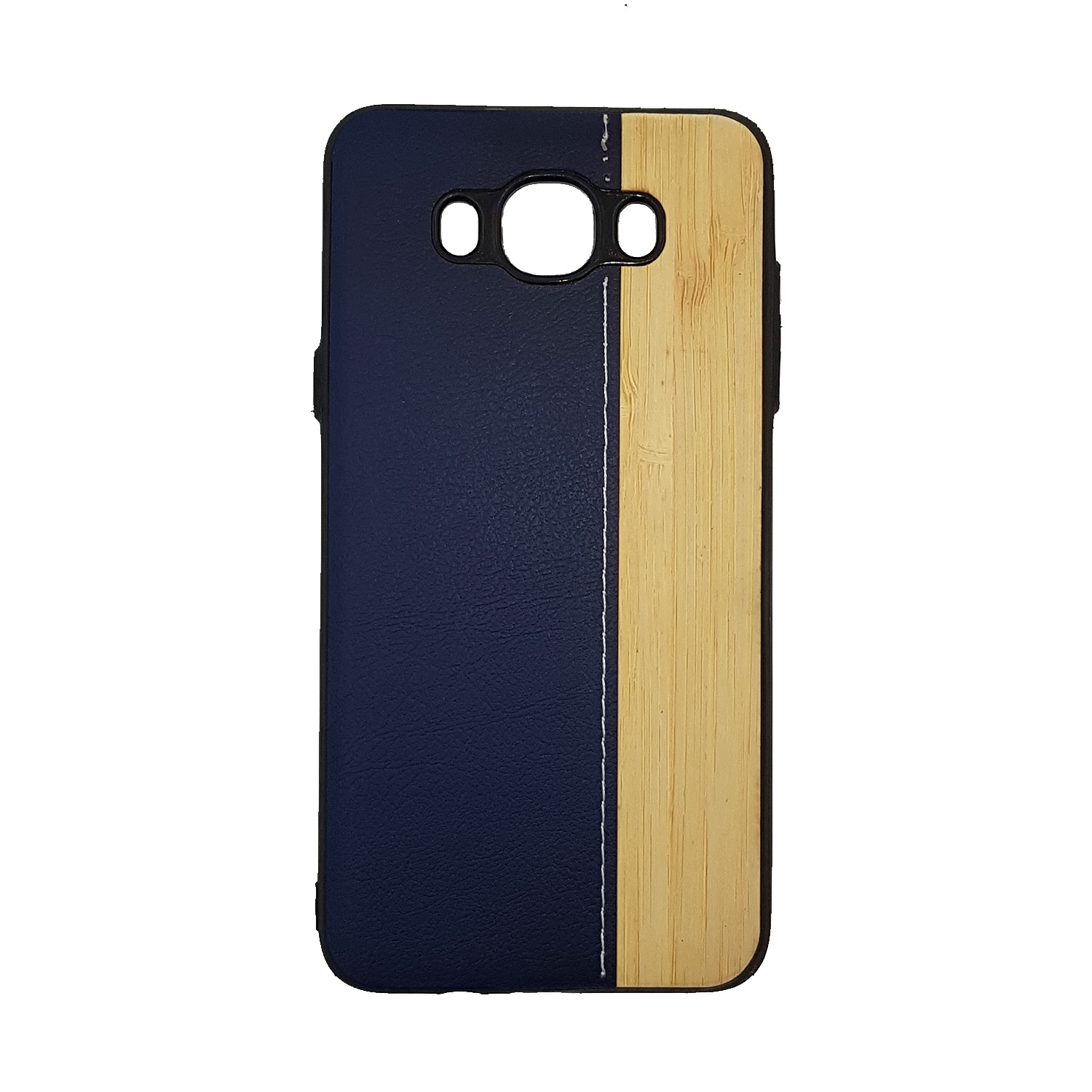 Θήκη Πλάτης Wood Leather για Samsung J710F Galaxy J7 2016 - Χρώμα: Μπλε