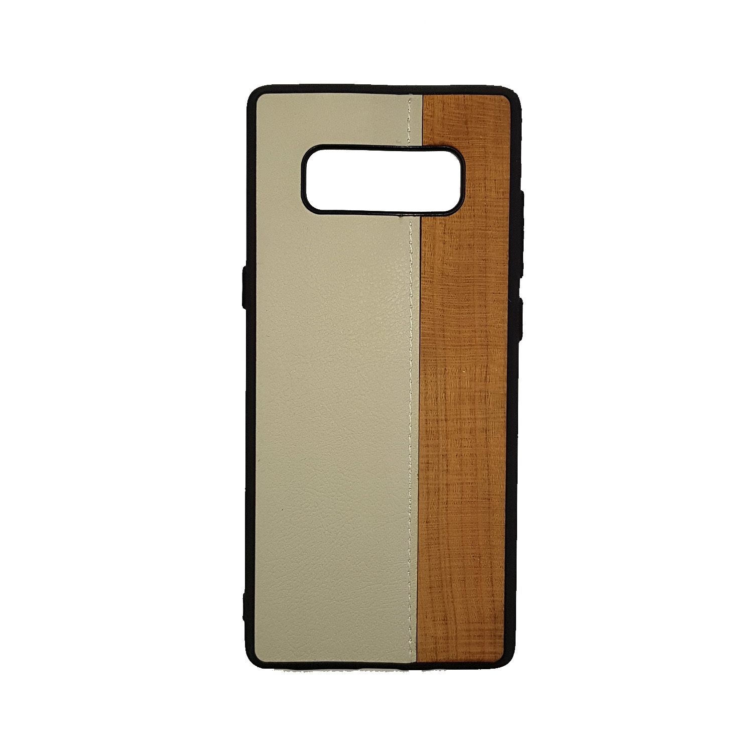 Θήκη Πλάτης Wood Leather για Samsung N950F Galaxy Note 8 - Χρώμα: Λευκό