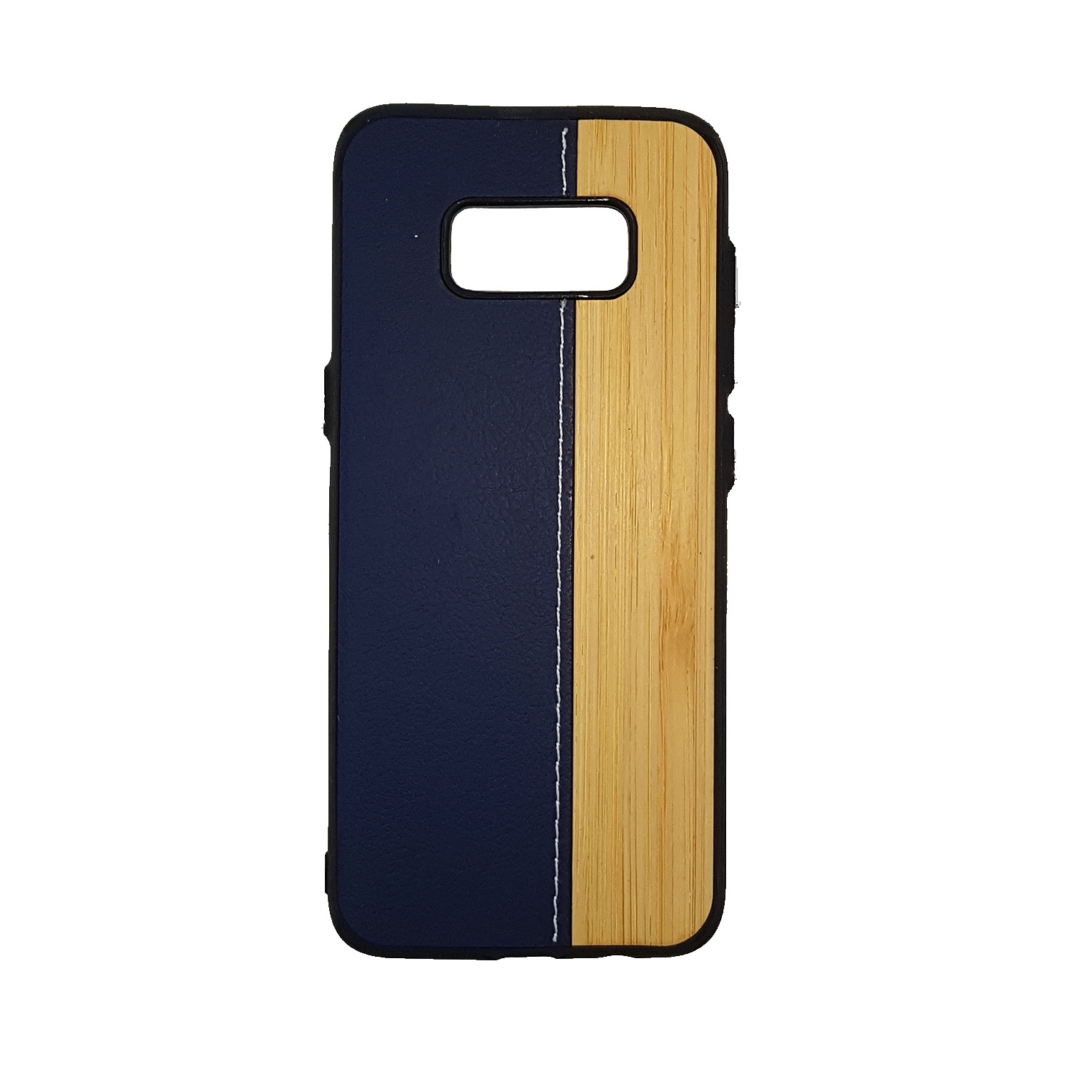 Θήκη Πλάτης Wood Leather για Samsung G950F Galaxy S8 - Χρώμα: Μπλε