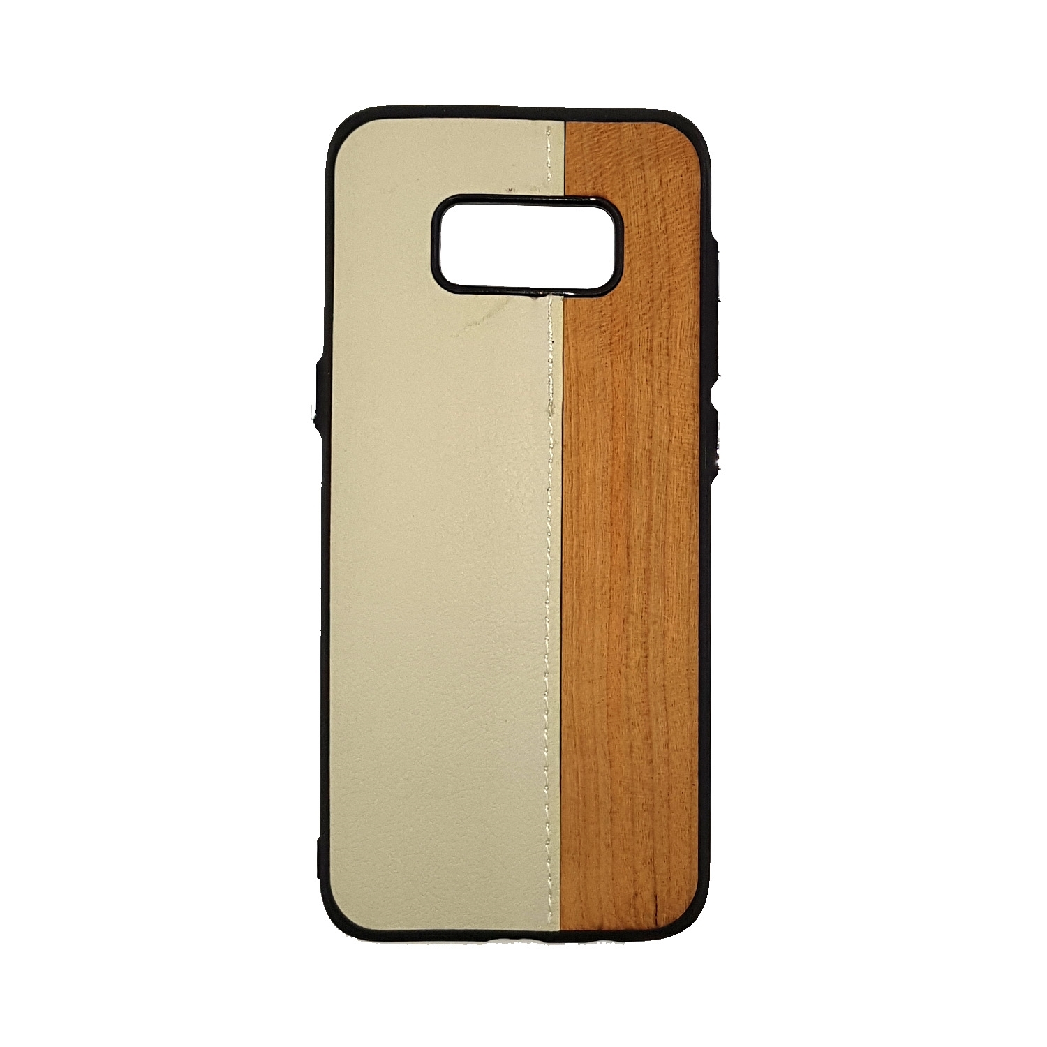Θήκη Πλάτης Wood Leather για Samsung G950F Galaxy S8 - Χρώμα: Λευκό