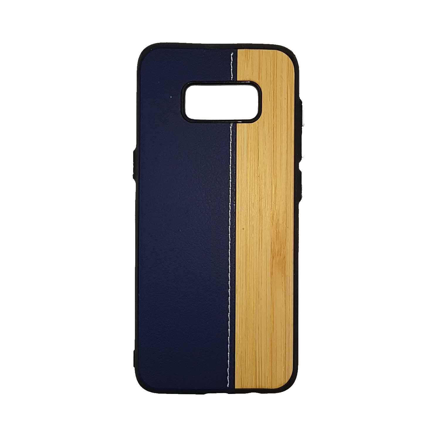 Θήκη Πλάτης Wood Leather για Samsung G955F Galaxy S8 Plus - Χρώμα: Μπλε