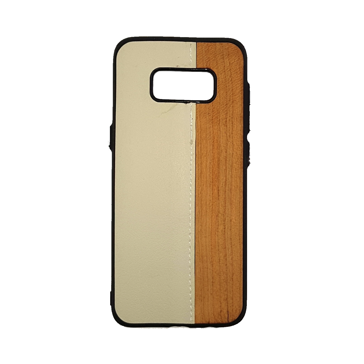 Θήκη Πλάτης Wood Leather για Samsung G955F Galaxy S8 Plus - Χρώμα: Λευκό