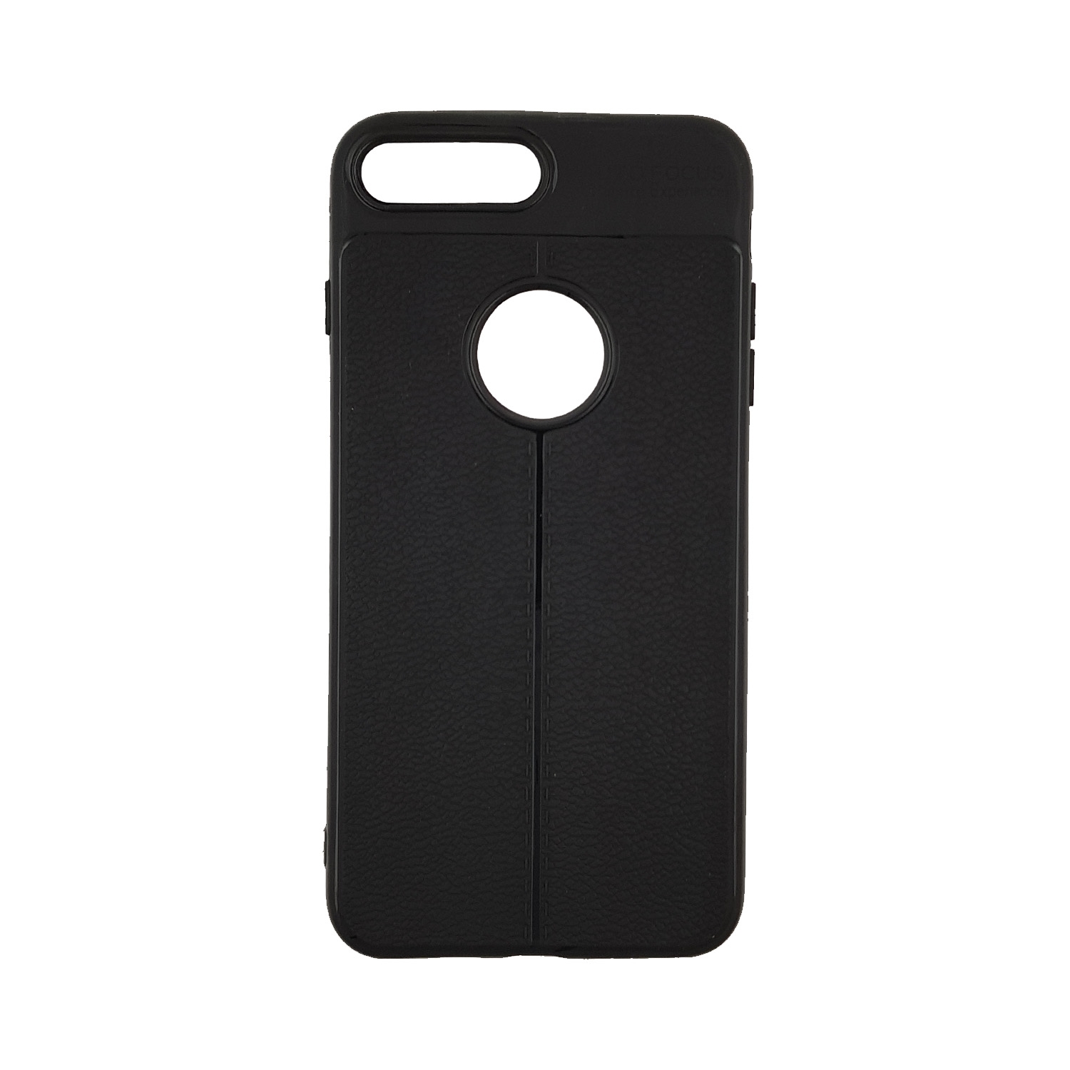 Θήκη Πλάτης Σιλικόνης Litchi για Apple iPhone 7 Plus/8 Plus 5.5 inches - Χρώμα: Μαύρο