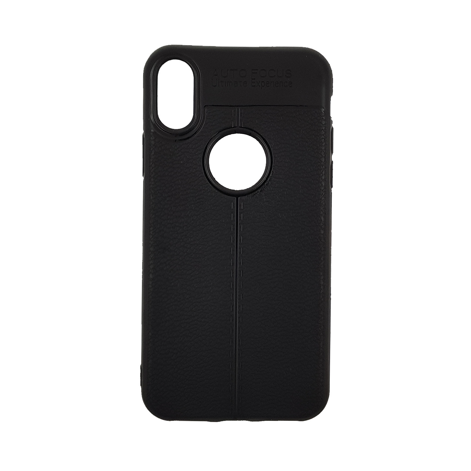 Θήκη Πλάτης Σιλικόνης Litchi για Apple iPhone X/Xs - Χρώμα: Μαύρο