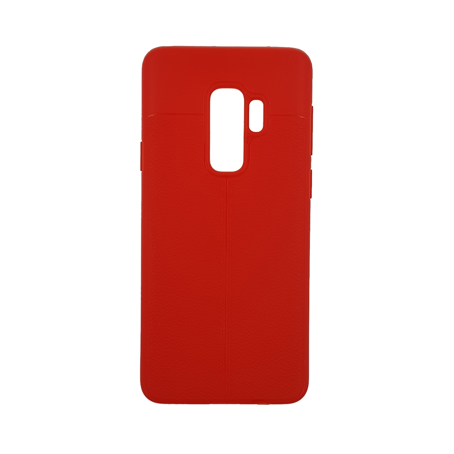 Θήκη Πλάτης Σιλικόνης Litchi για Samsung G965F Galaxy S9 Plus - Χρώμα: Κόκκινο