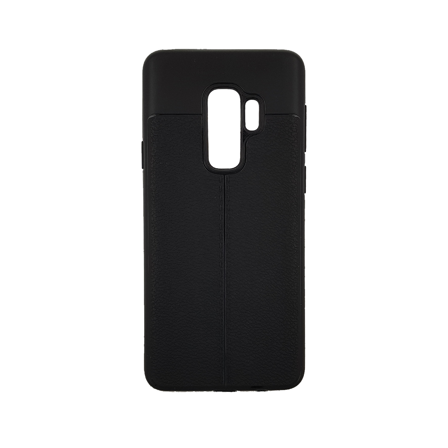 Θήκη Πλάτης Σιλικόνης Litchi για Samsung G965F Galaxy S9 Plus - Χρώμα: Μαύρο