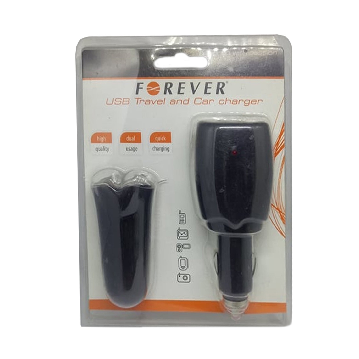 Forever - USB Travel and Car charger 1000 mAh Φορτιστής πρίζας και αυτοκινήτου