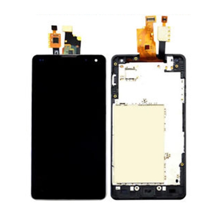 Οθόνη LCD με Μηχανισμό Αφής και Πλαίσιο για LG Optimus G E975 - Χρώμα: Μαύρο
