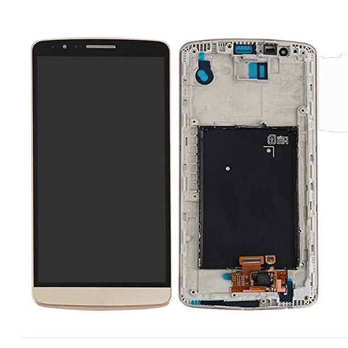 Οθόνη LCD με Μηχανισμό Αφής και Πλαίσιο για LG G3 D855 - Χρώμα: Χρυσό