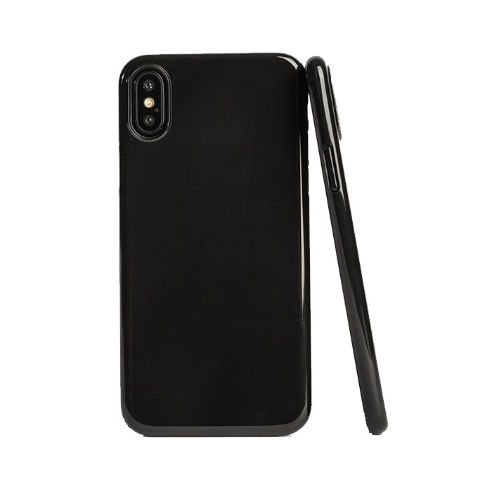 Θήκη Πλάτης Σιλικόνης για Apple iPhone X - Χρώμα: Μαύρο