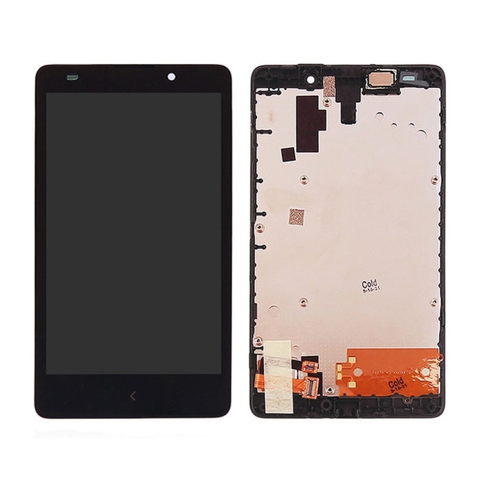 Οθόνη LCD με Μηχανισμό Αφής και Πλαίσιο για Nokia XL 1030 RM-1061 - Χρώμα: Μαύρο