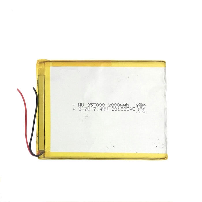 Μπαταρία Universal 6x5 cm με 2 Καλώδια - 2000 mAh