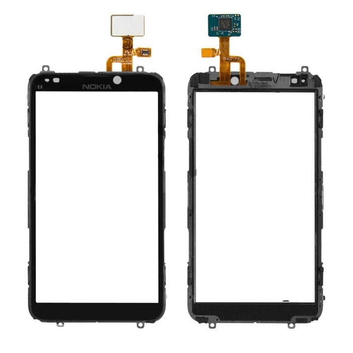 Μηχανισμός Αφής Touch Screen με Πλαίσιο για Nokia E7 - Χρώμα: Μαύρο