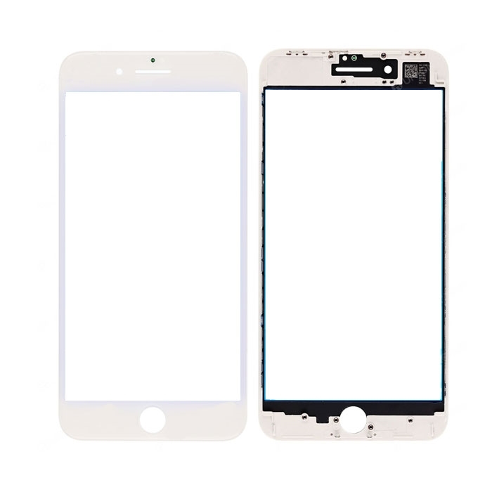 Τζαμάκι οθόνης Lens για iPhone 8 με Πλαίσιο και OCA/Αυτοκόλλητο διπλής όψεως - Χρώμα: Λευκό