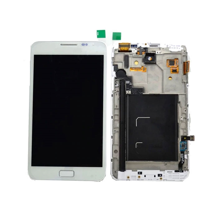 Οθόνη LCD με Μηχανισμό Αφής Assembly με Πλαίσιο για Samsung Galaxy Note 1 N7000 / I9220 (OEM) - Χρώμα: Λευκό