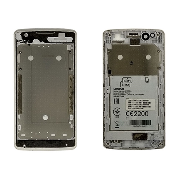 Μπροστινό Πλαίσιο Οθόνης LCD Front Frame για Lenovo A1000 - Χρώμα: Λευκό