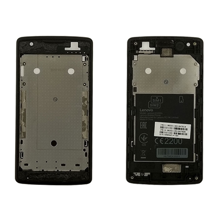 Μπροστινό Πλαίσιο Οθόνης LCD Front Frame για Lenovo A1000 - Χρώμα: Μαύρο