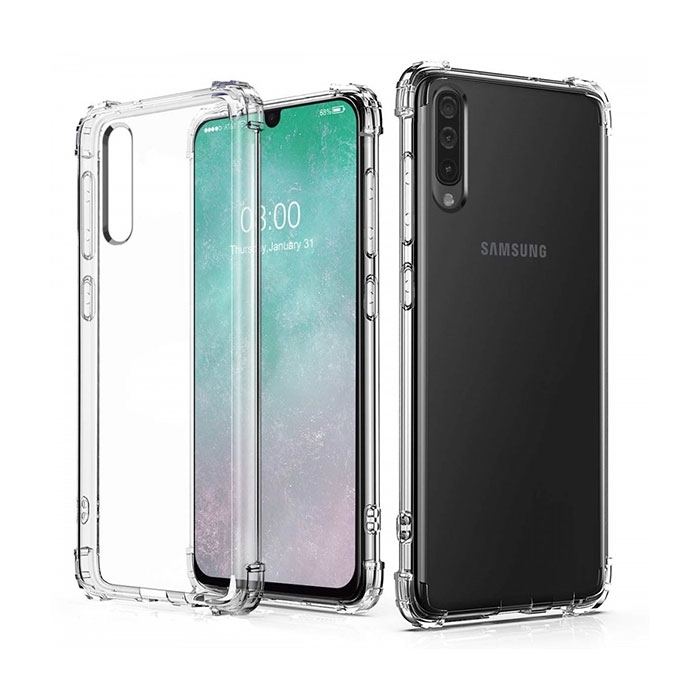 Θήκη Πλάτης Σιλικόνης Anti Shock 0.5mm για Samsung A505F Galaxy A50 - Χρώμα: Διάφανο