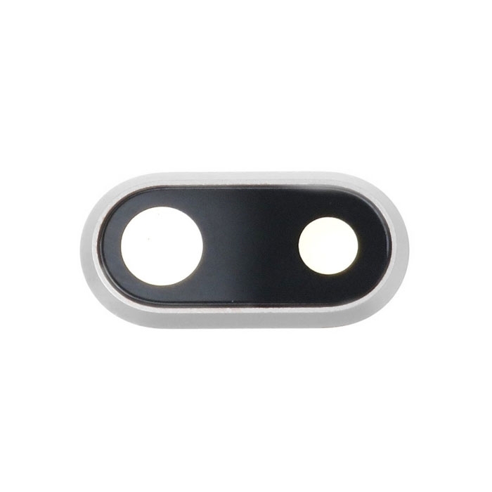 Τζαμάκι κάμερας (camera lens) με Πλαίσιο για Apple iPhone 7 Plus/8 Plus - Χρώμα: Ασημί