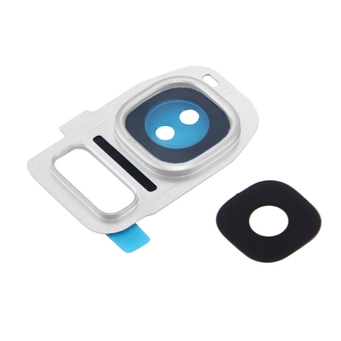 Τζαμάκι κάμερας (Camera Lens) με Πλαίσιο για Samsung Galaxy S7 G930F / S7 Edge G935F - Χρώμα: Λευκό