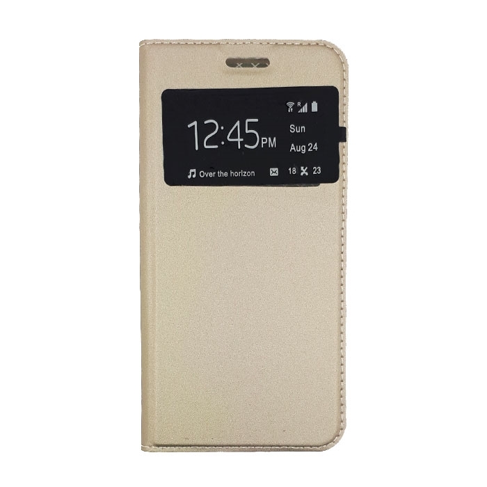 Θήκη Βιβλίο Stand με Παράθυρο για Samsung G960F Galaxy S9 - Χρώμα: Χρυσό