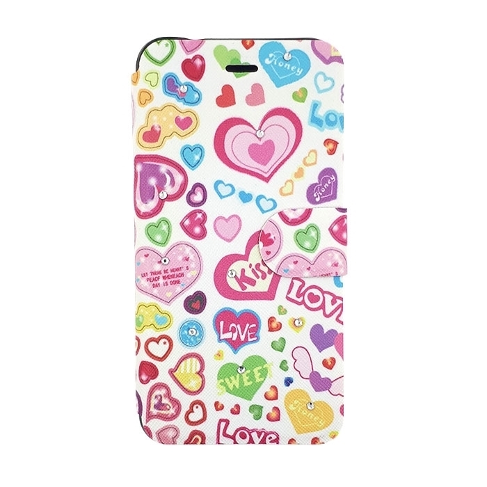 Θήκη Βιβλίο Stand Heart Design για Huawei P8 Lite