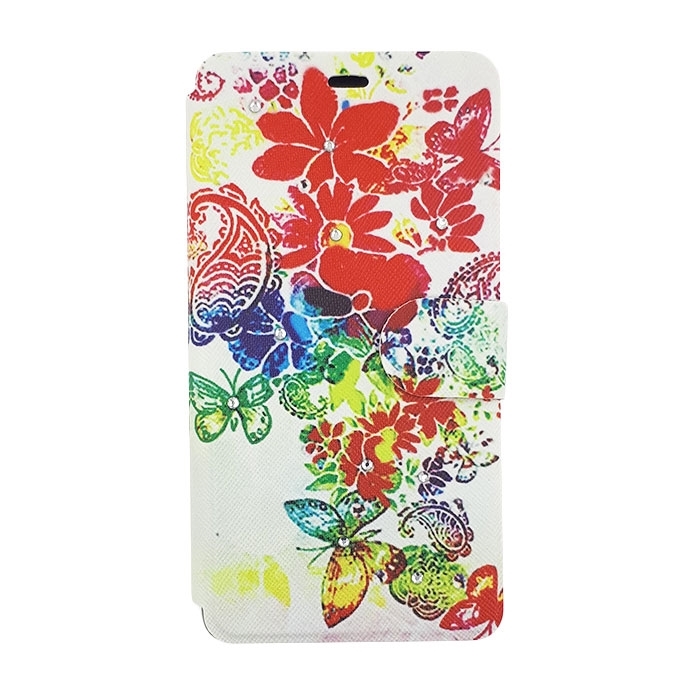 Θήκη Βιβλίο Stand Colorful Flowers Design για Huawei P8 Lite