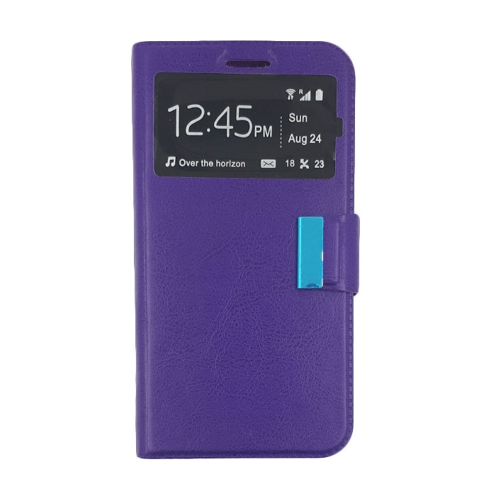 Θήκη Βιβλίο Stand με Παράθυρο για Huawei Y6II/Y6 2/Honor 5A - Χρώμα: Μωβ