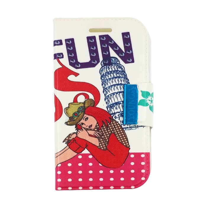 Θήκη Βιβλίο Stand Abstract Theme Girl Design για Samsung Galaxy Young 2 G130H