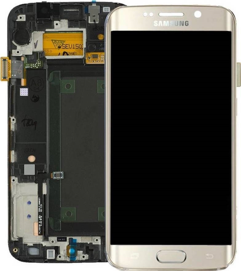 Γνήσια Οθόνη LCD με Μηχανισμό Αφής και Πλαίσιο για Samsung Galaxy S6 Edge G925F GH97-17162C - Χρώμα: Χρυσό