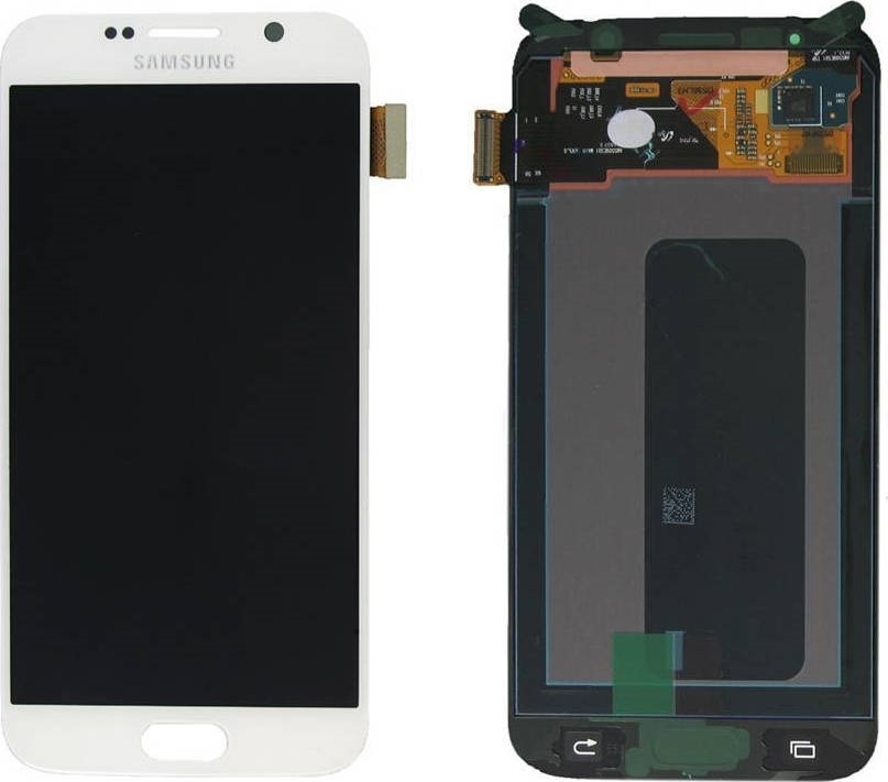 Γνήσια Οθόνη LCD με Μηχανισμό Αφής για Samsung Galaxy S6 G920F GH97-17260B - Χρώμα: Λευκό