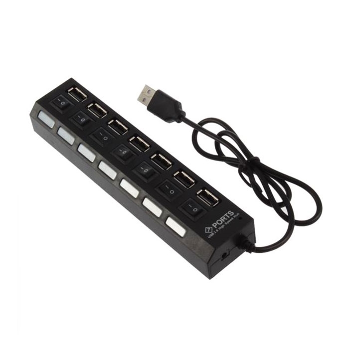 USB 2.0 HUB 7 High Speed Θύρες 480 Mbps με Διακόπτη ON/OFF και Υποστήριξη 500GB HDD