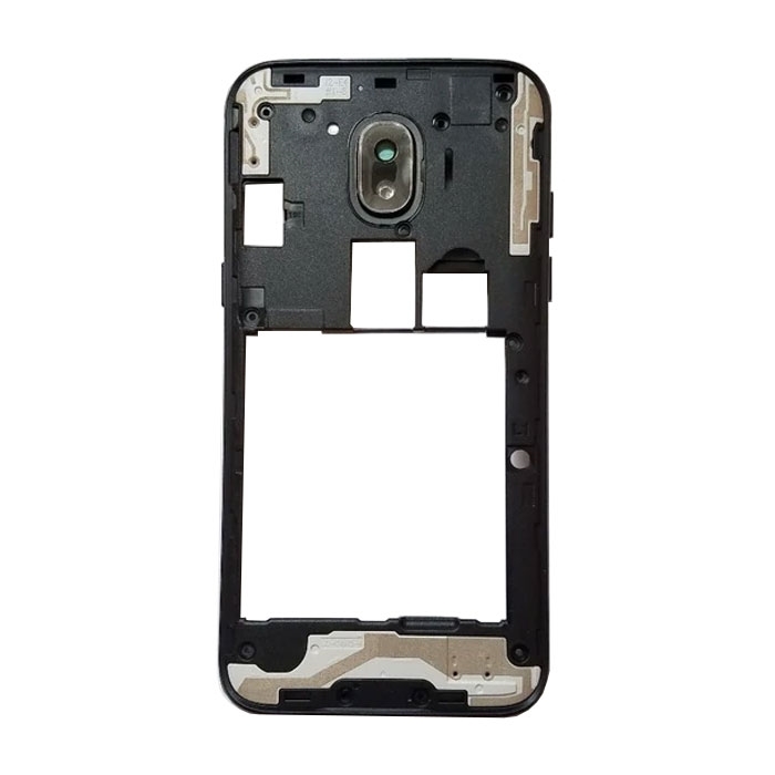 Μεσαίο Πλαίσιο Middle Frame με Τζαμάκι Κάμερας για Samsung Galaxy J2 2018/J2 Pro 2018 J250F - Χρώμα: Μαύρο