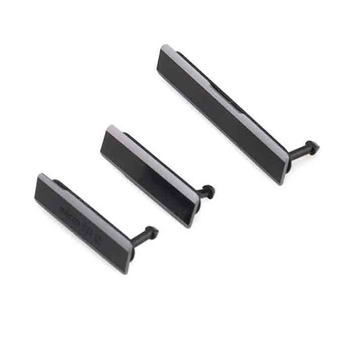Κάλυμμα Θύρας Σετ 3 σε 1 / Plastic Flap Covers Set για Sony Xperia Z1 - Χρώμα: Μαύρο
