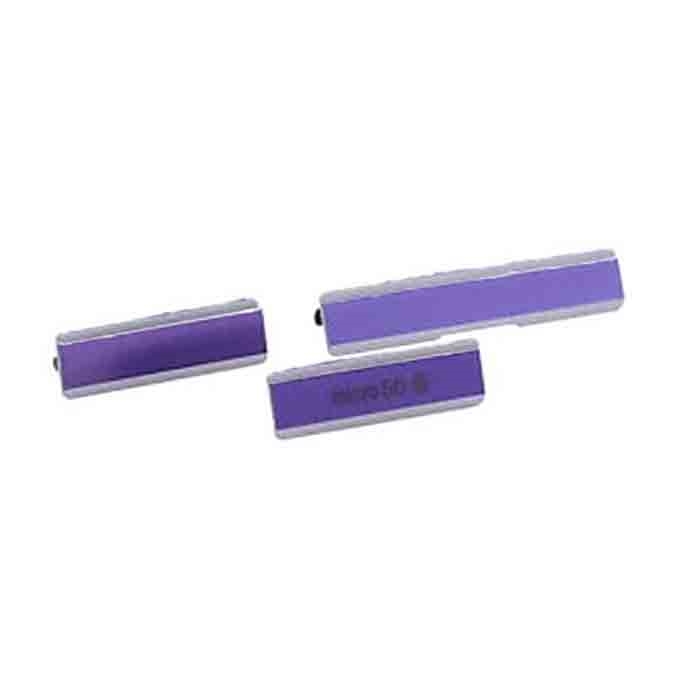 Κάλυμμα Θύρας Σετ 3 σε 1 / Plastic Flap Covers Set για Sony Xperia Z1 - Χρώμα:Mώβ