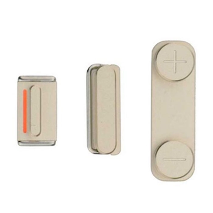 Σετ Κουμπιών 3Σε1 / Buttons Set για iPhone 5S - Χρώμα: Χρυσό