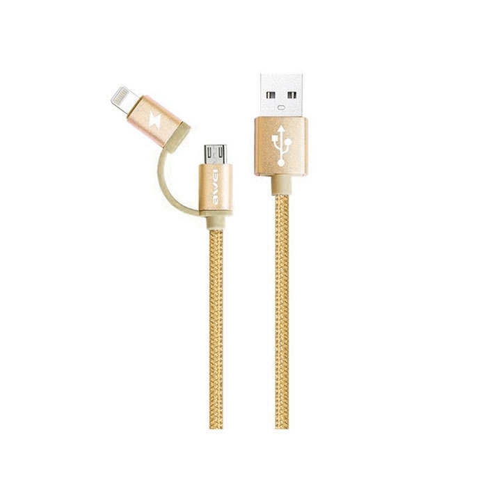 Καλώδιο Φόρτισης Awei CL-930 1m Micro USB/Lightning Fast Charging Data Cable - Χρώμα: Χρυσό