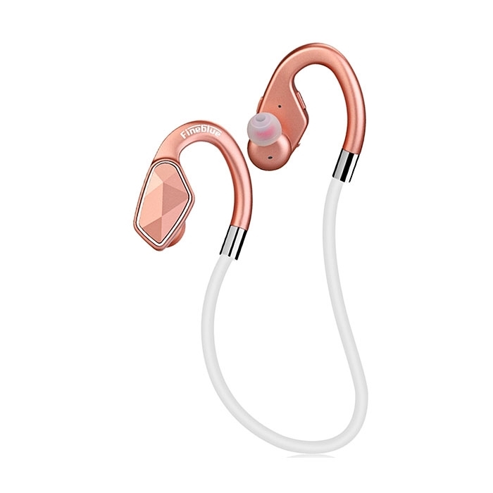 Bluetooth Fineblue MT-2 Sport Neckband Stereo Earphones Wireless Headset Ασύρματα Ακουστικά - Χρώμα: Χρυσό Ροζ