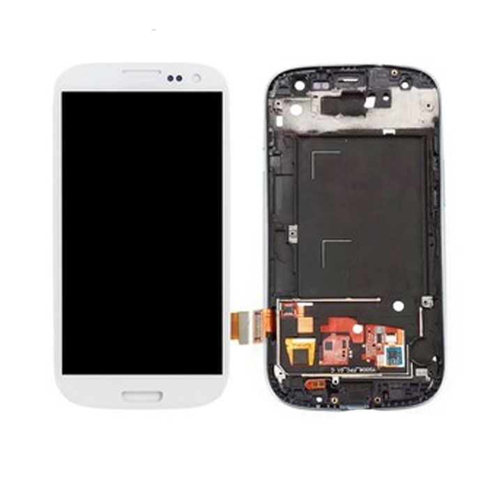 Οθόνη LCD με Μηχανισμό Αφής Assembly Με Πλαίσιο για Samsung Galaxy S3 i9300 / Galaxy S3 Neo i9301 (OEM) - Χρώμα: Λευκό