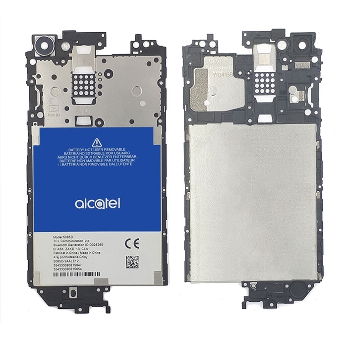 Μεσαίο Πλαίσιο Middle Frame Με Τζαμάκι Κάμερας για Lenovo A5 Led 5085 - Χρώμα: Μαύρο